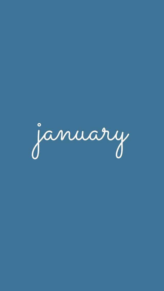 Dainty January Lettering Wallpaper