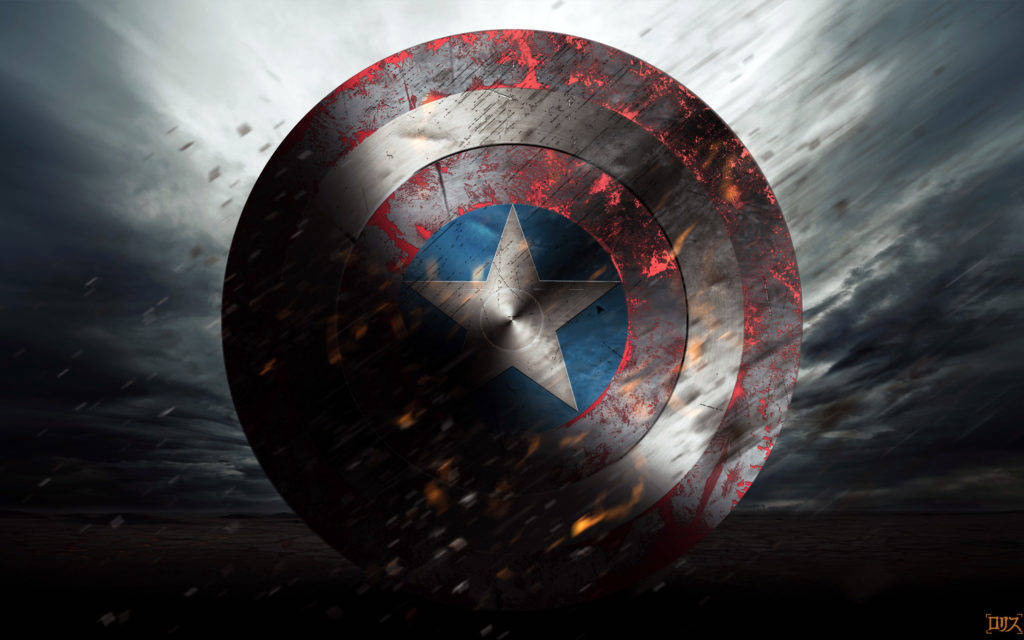 Damaged Captain America Shield Wallpaper