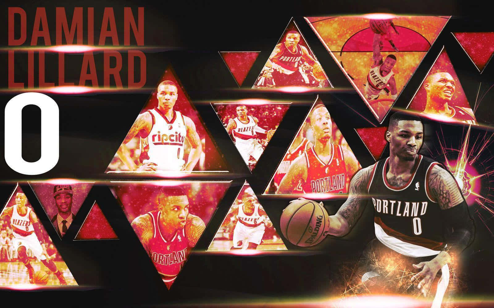 Damian Lillard Portland Trail Blazers Collage Wallpaper