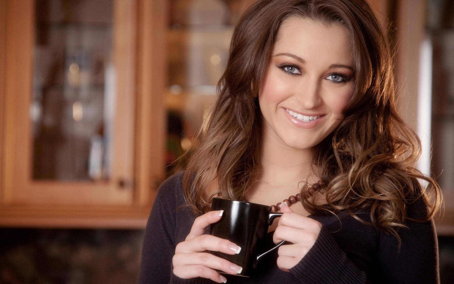 Download free Dani Daniels Enjoying Her Coffee Wallpaper - MrWallpaper.com