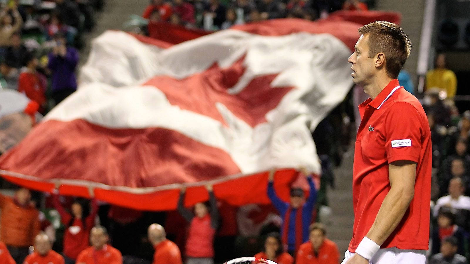 Daniel Nestor And Canadian Flag Wallpaper