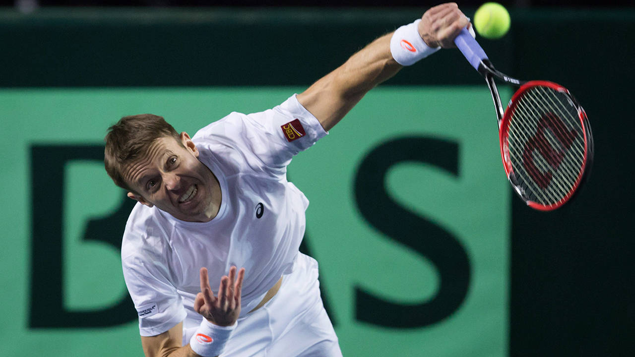 Daniel Nestor Glaring At Ball Wallpaper