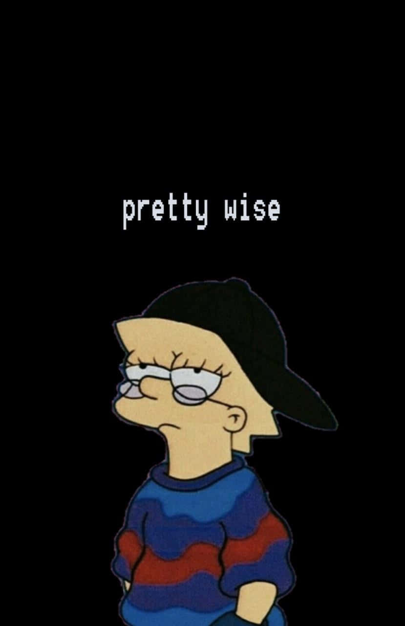 Dark Aesthetic Cartoon Pretty Wise Lisa Wallpaper