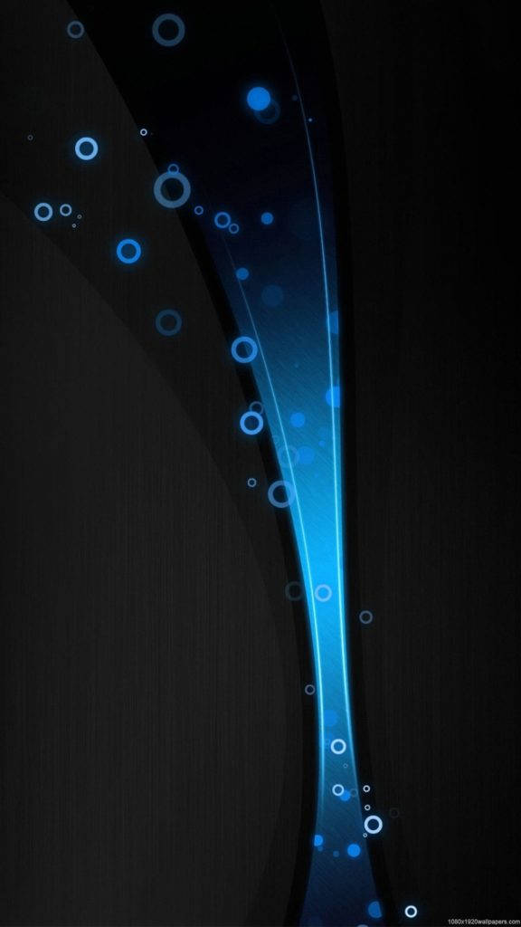 Dark Android Blue Curves And Bubbles Wallpaper