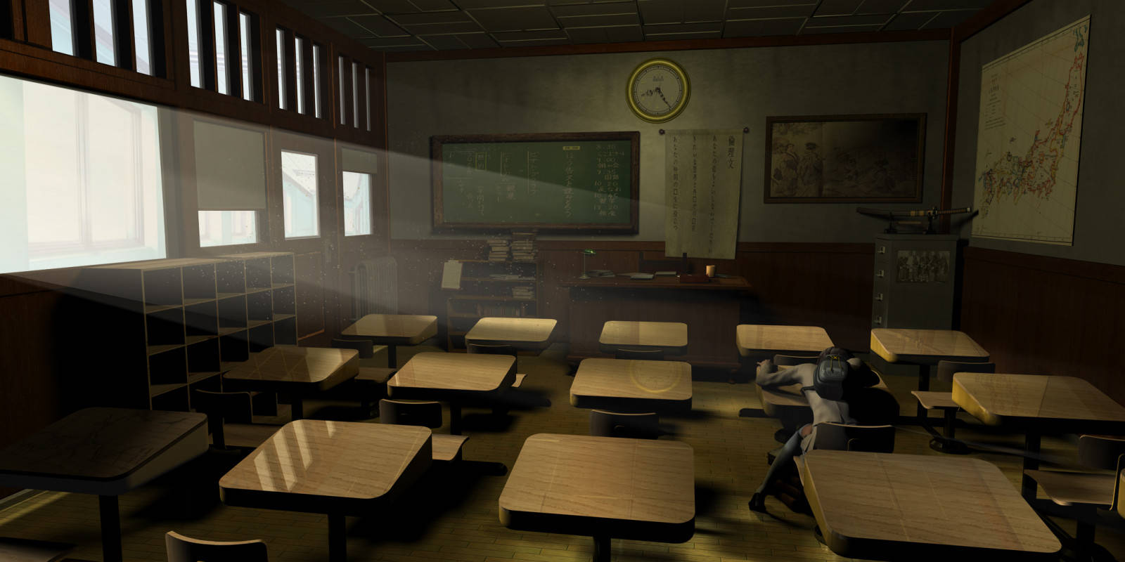 Dark Anime Classroom Wallpaper