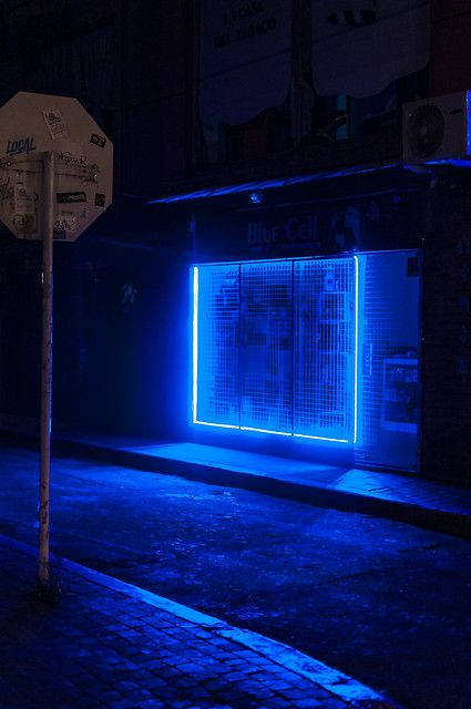 Dark Blue Aesthetic Tumblr Neon Cell Wallpaper