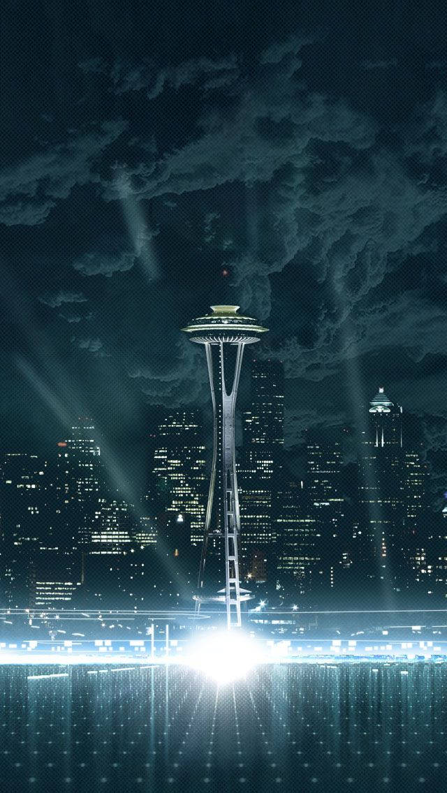 Dark Clouds In Seattle Iphone Wallpaper