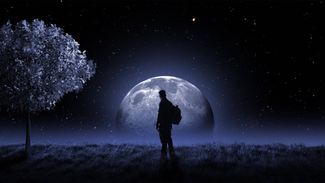 Dark Full Moon Pc Wallpaper