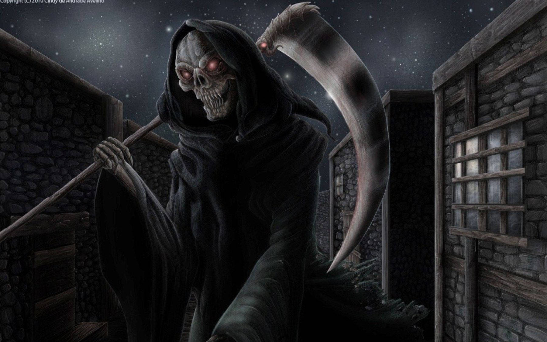 Dark Halloween Grim Reaper Wallpaper