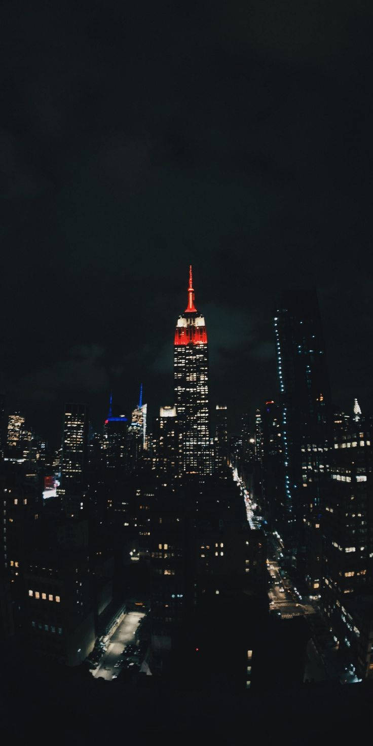 Dark Night And Empire State Building Wallpaper