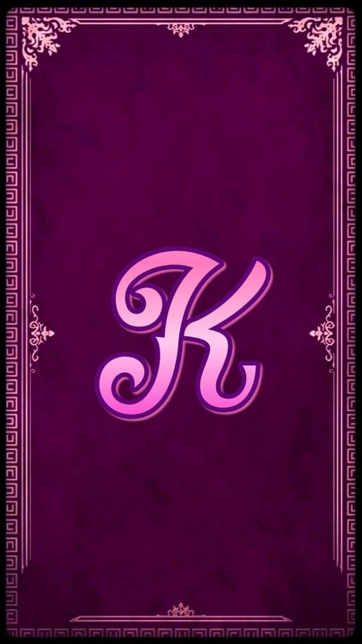 Dark Pink K Alphabet Wallpaper