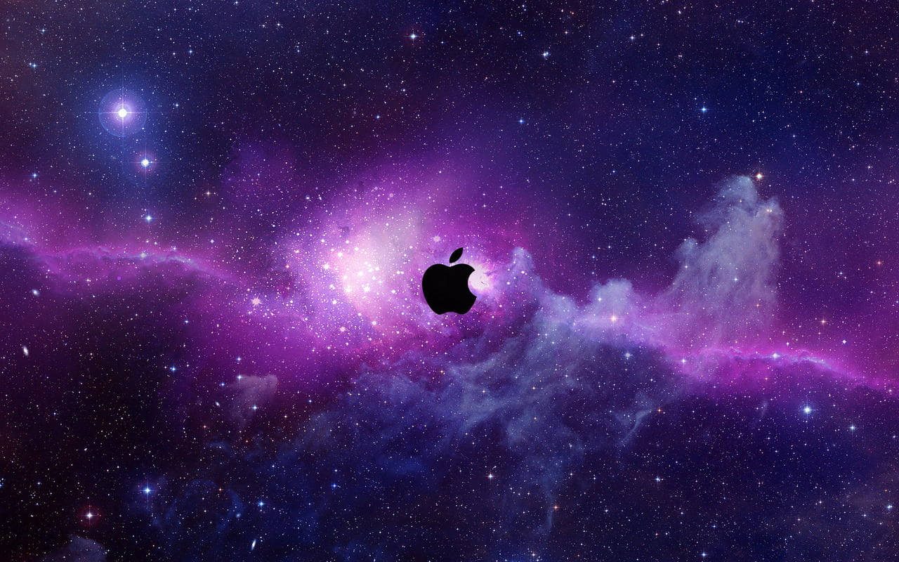 Dark Purple Galaxy Apple Logo Wallpaper