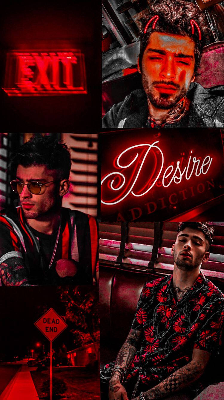 Dark Red Collage Zayn Iphone Wallpaper