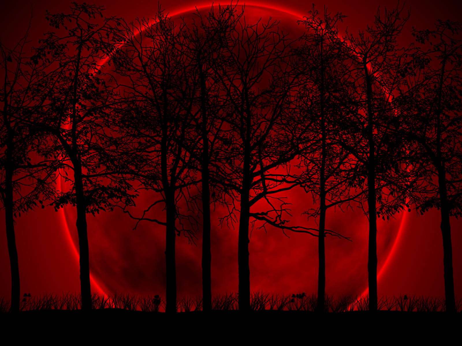 Download free Dark Red Glowing Moon Wallpaper 