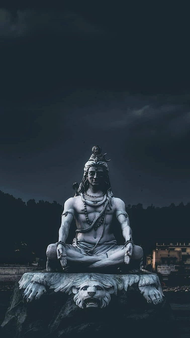 Dark Shiva Statue Legs Folded Wallpaper