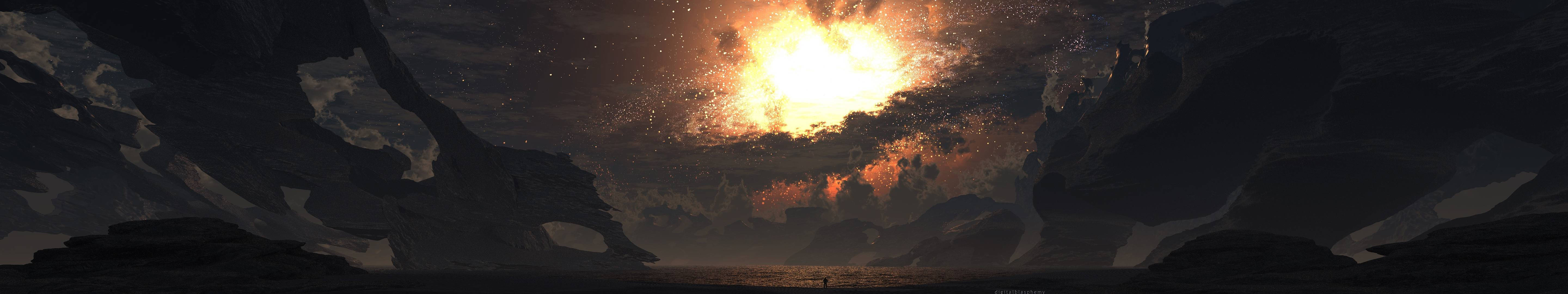 Dark Sky Explosion Wallpaper
