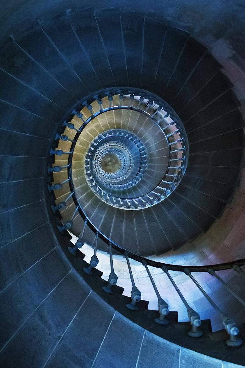 Dark Spiral Staircase Wallpaper