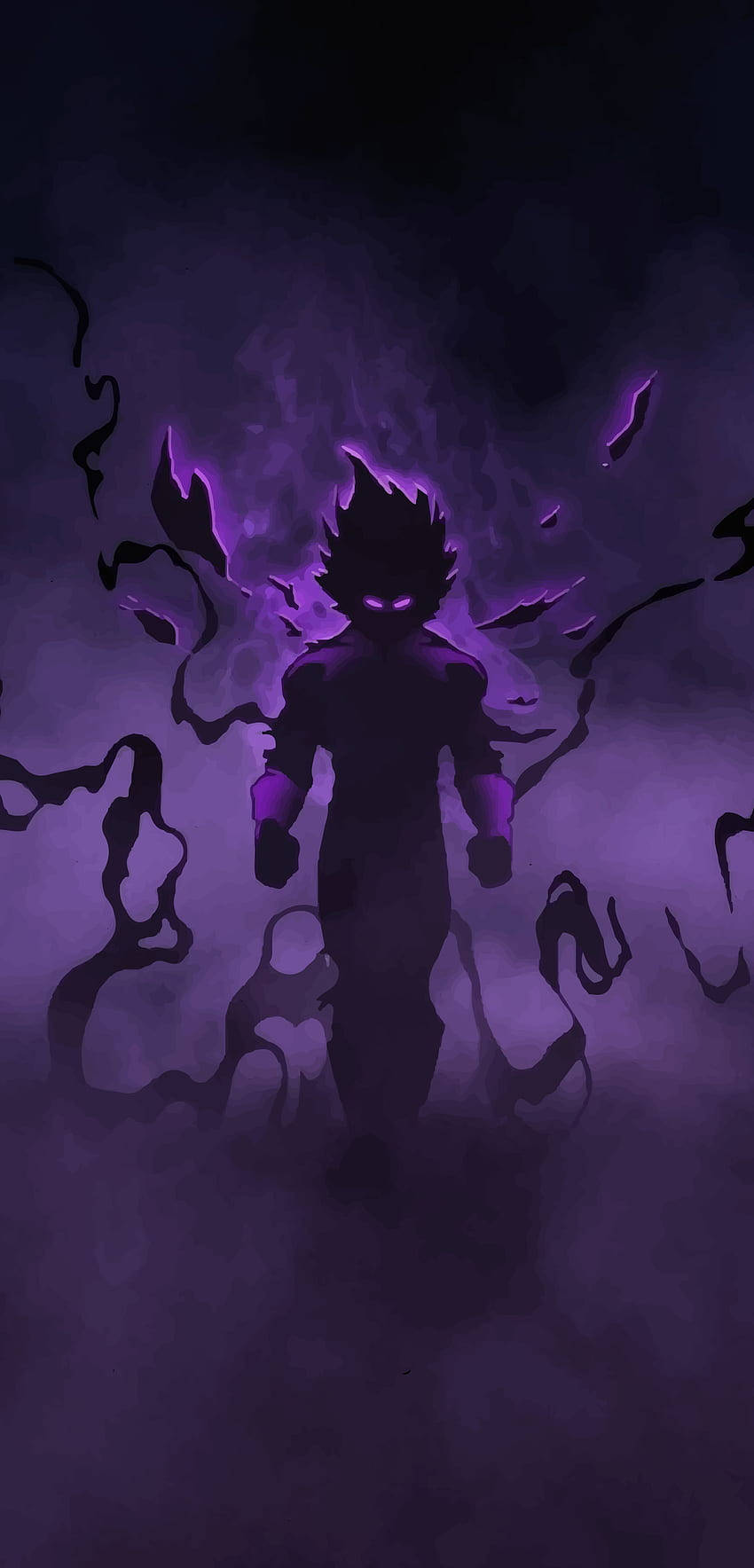 Dark Vegeta Purple Silhouette Wallpaper