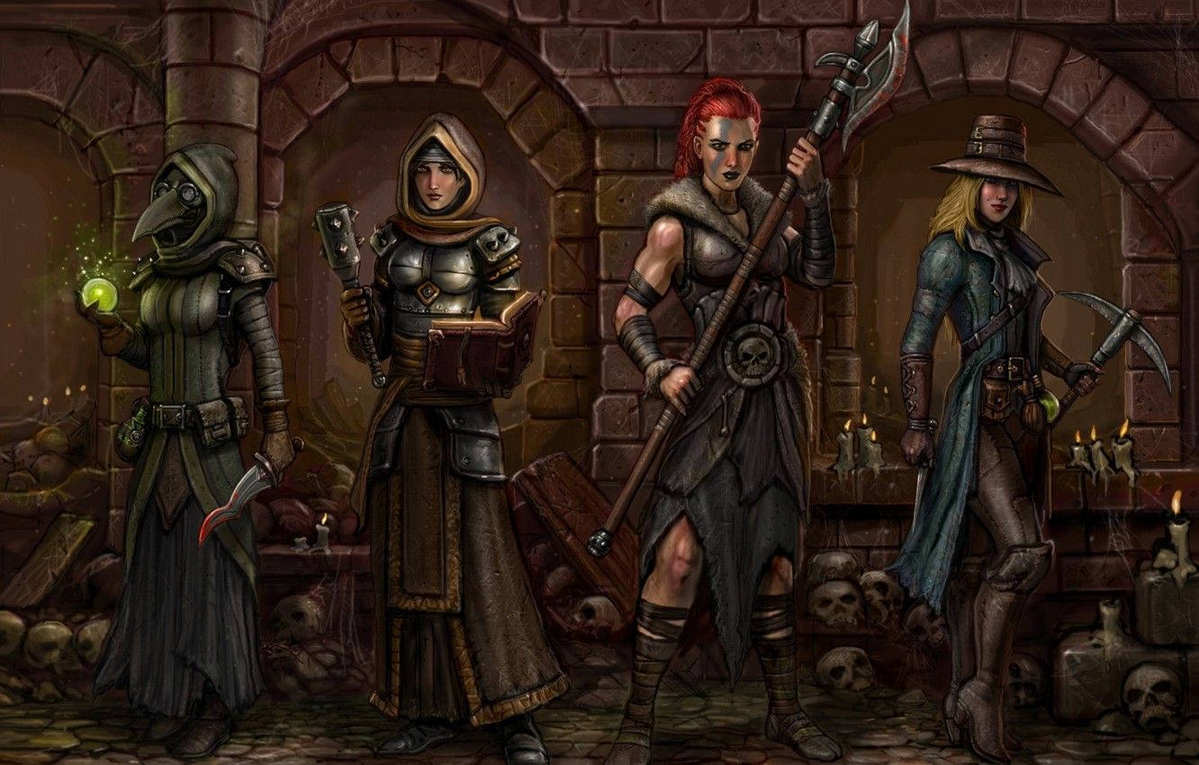 Darkest Dungeon Female Heroes Wallpaper