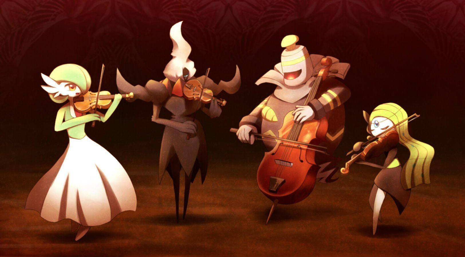 Darkrai Playing Instrument Wallpaper