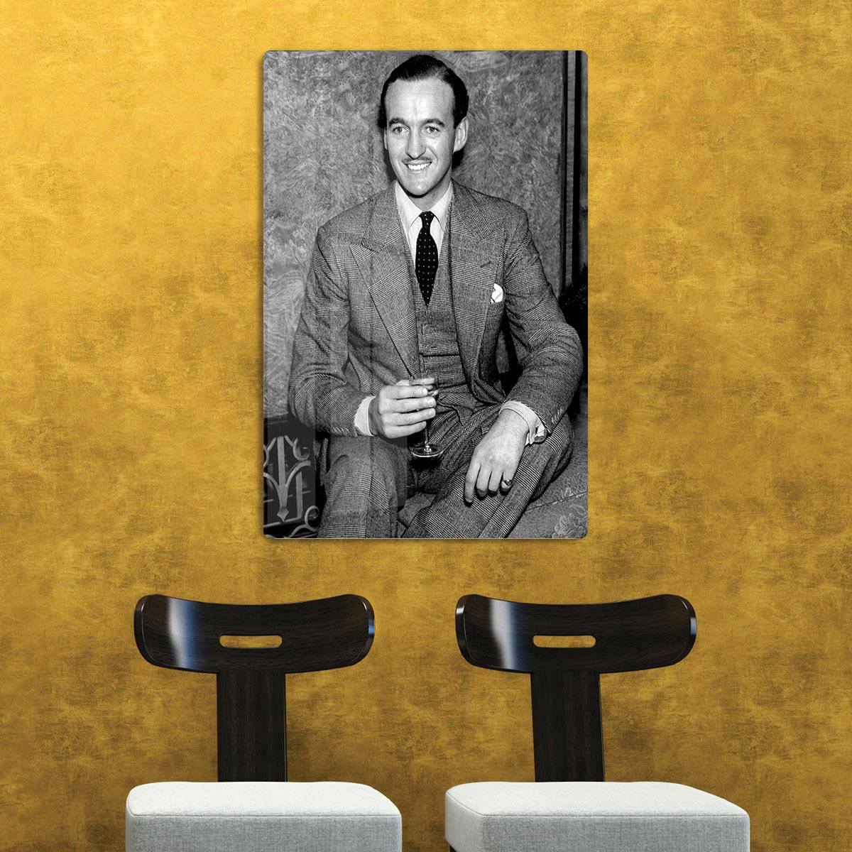 David Niven Golden Yellow Wall Wallpaper