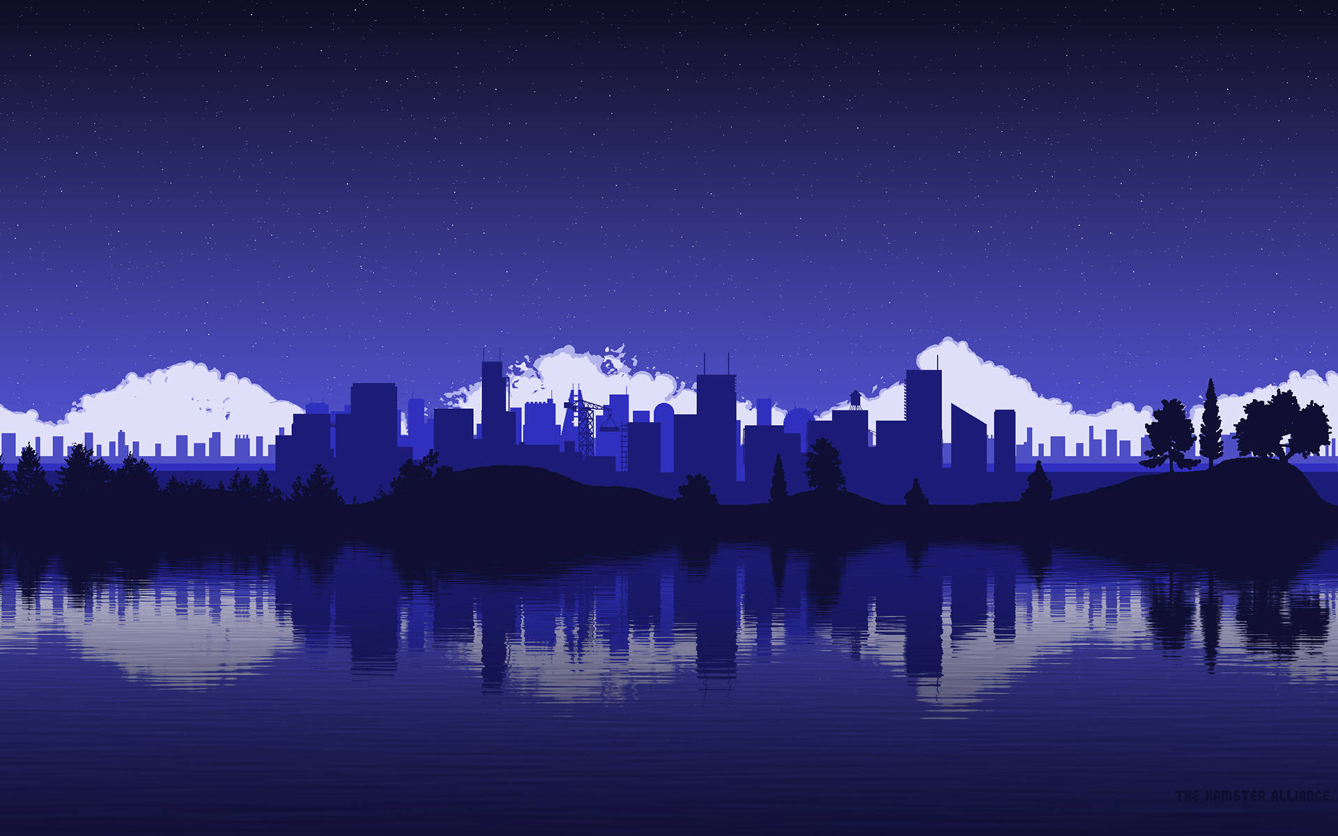 Dawn Skyline Pixel Art Wallpaper