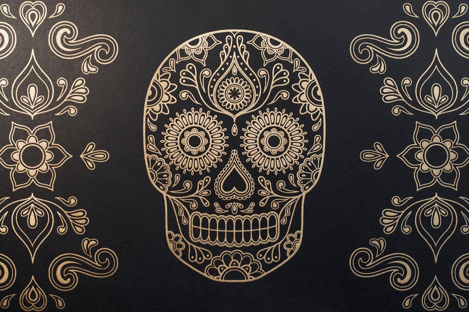 Day Of The Dead In Gold Wallpaper