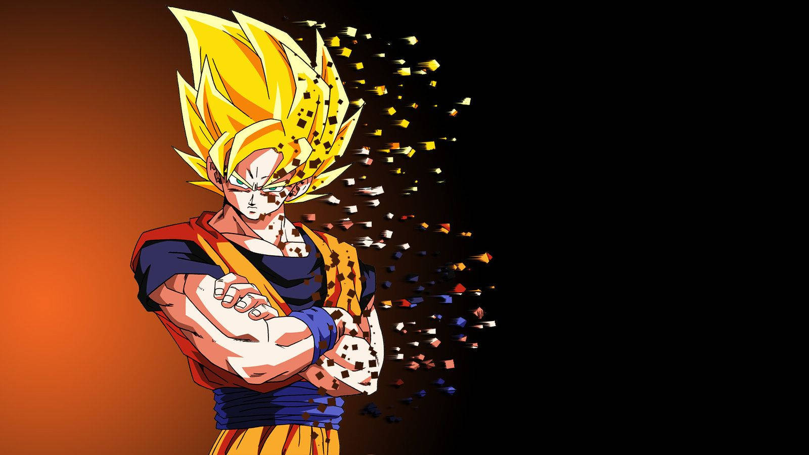 Dbz Son Goku Disintegration Art Wallpaper
