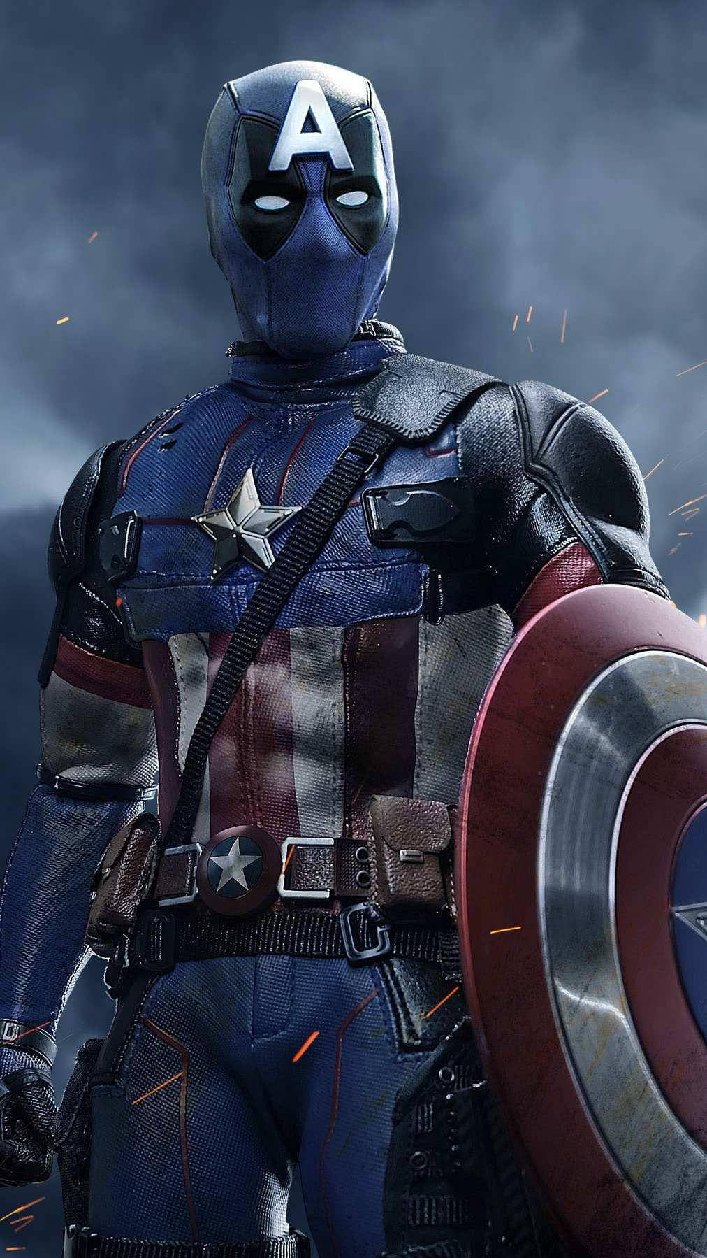 Deadpool Captain America Iphone Wallpaper
