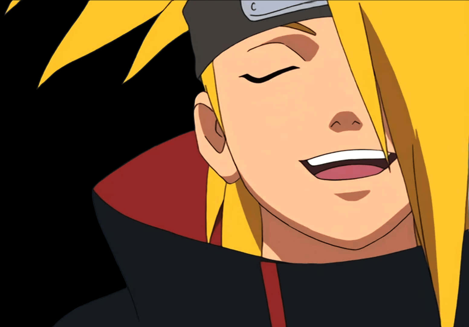 Deidara Close Up Smiling Eyes Closed Wallpaper