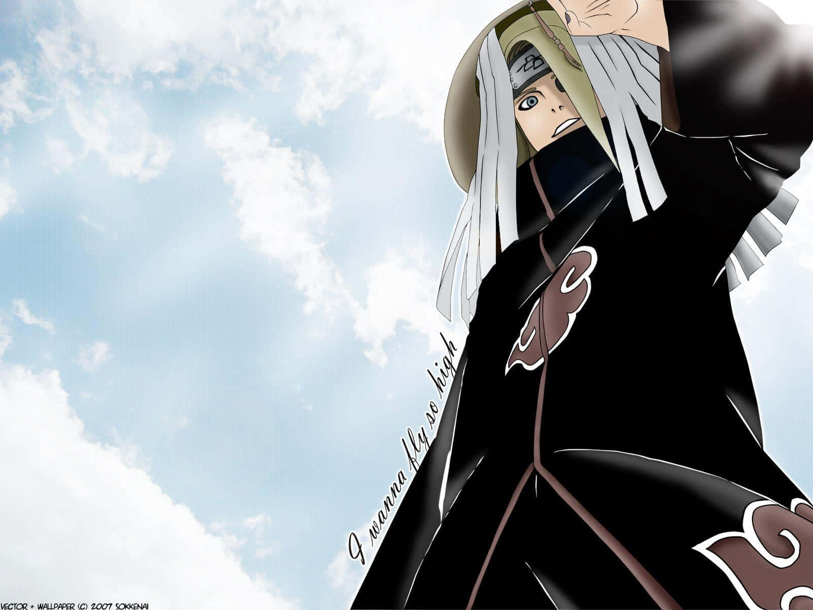 Deidara Looking Down Clear Skies Wallpaper