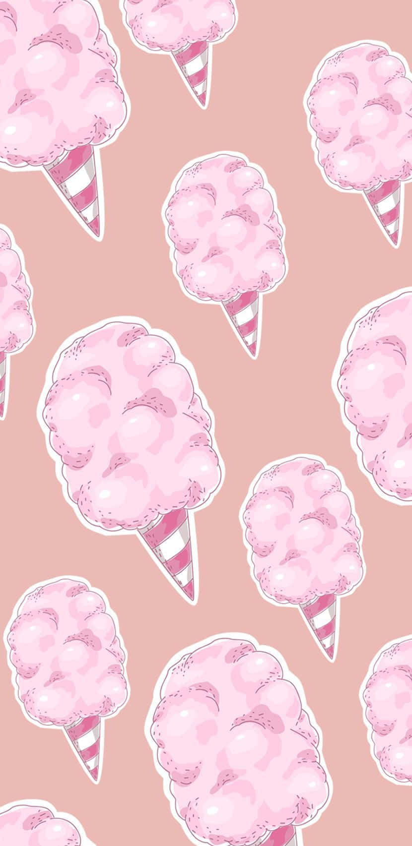 Delight In The Sweet Taste Of Delicious Pink Cotton Candy Wallpaper