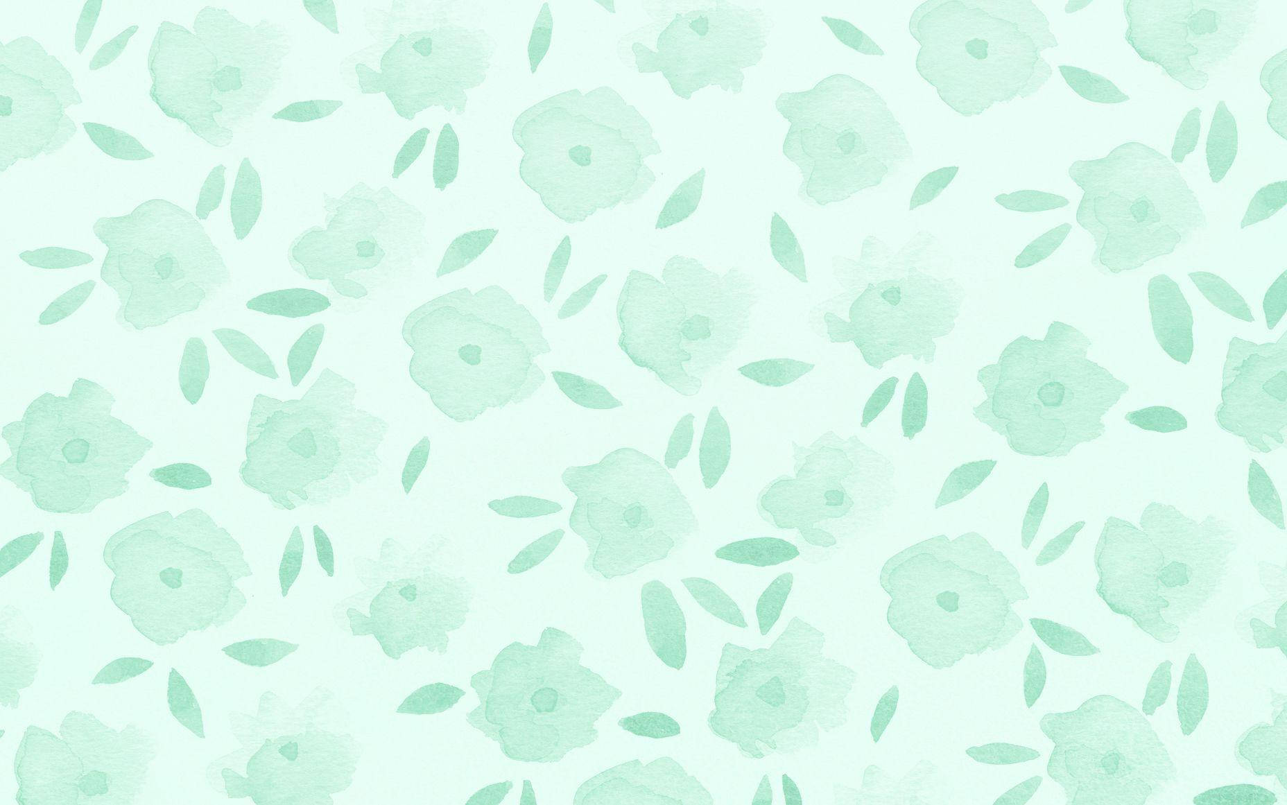 Delightful Digital Aesthetic Teal Smudgy Roses Wallpaper