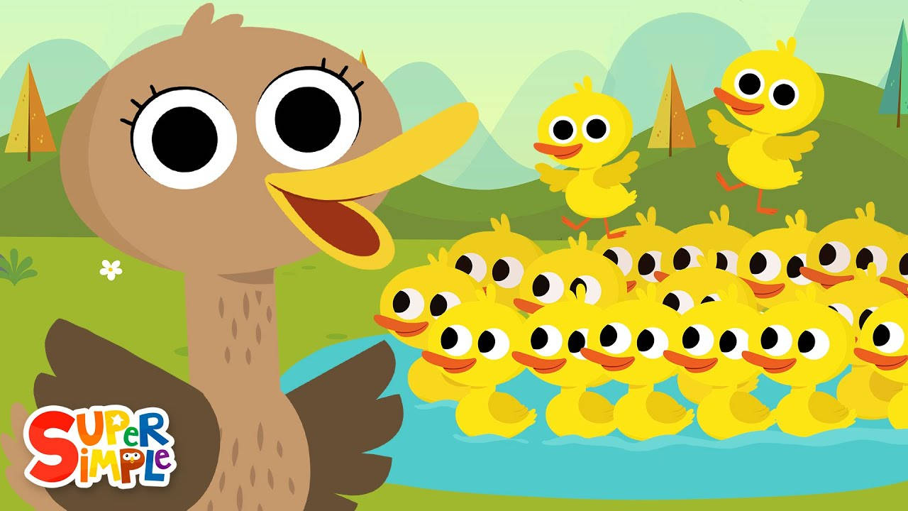 Delightful Illustrated Ducks From Super Simple Songs. Wallpaper