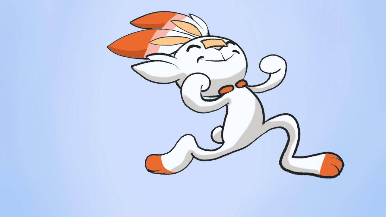 Delightful Jump Of Scorbunny Wallpaper