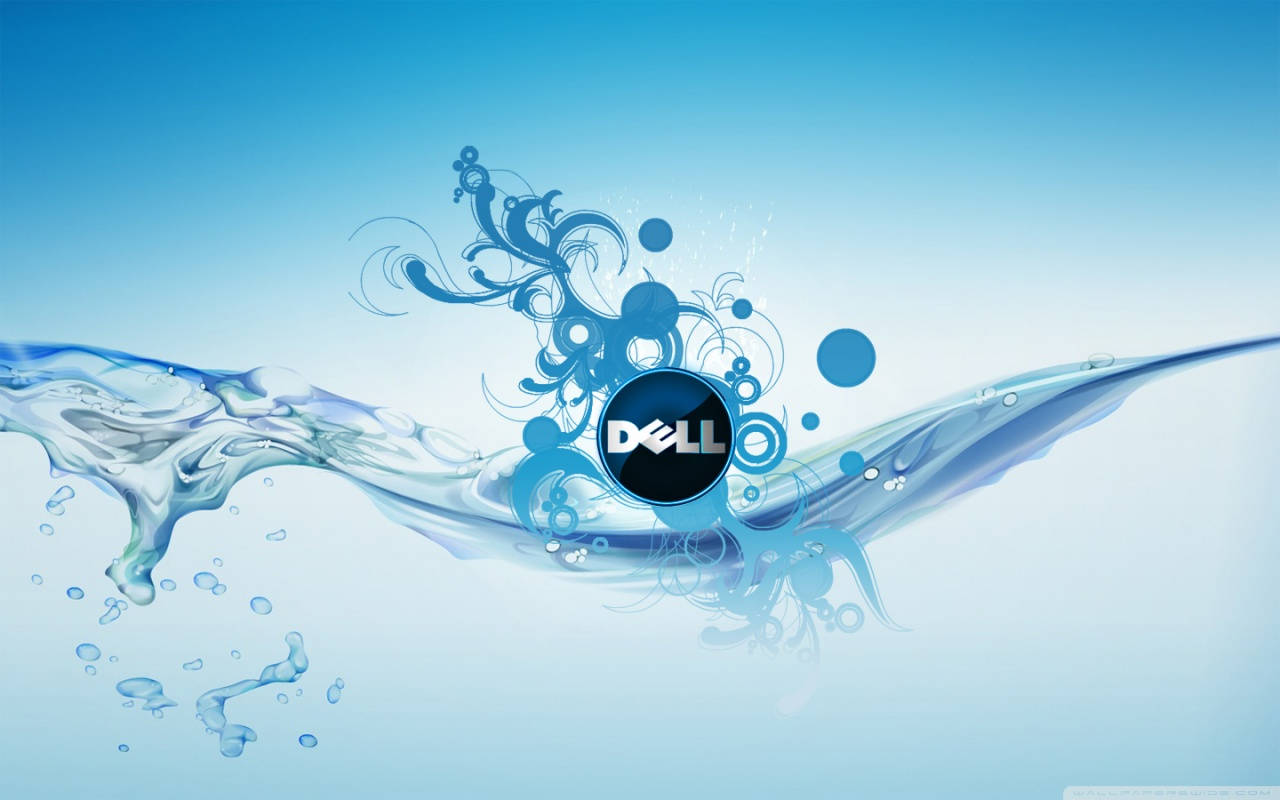 Dell Hd Logo With Light Blue Background Wallpaper