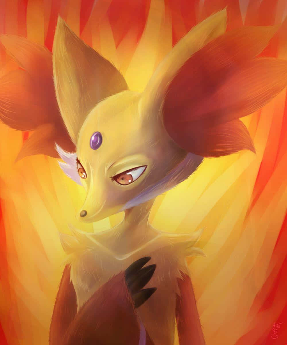 Delphox, The Blaze Pokémon In Action Wallpaper