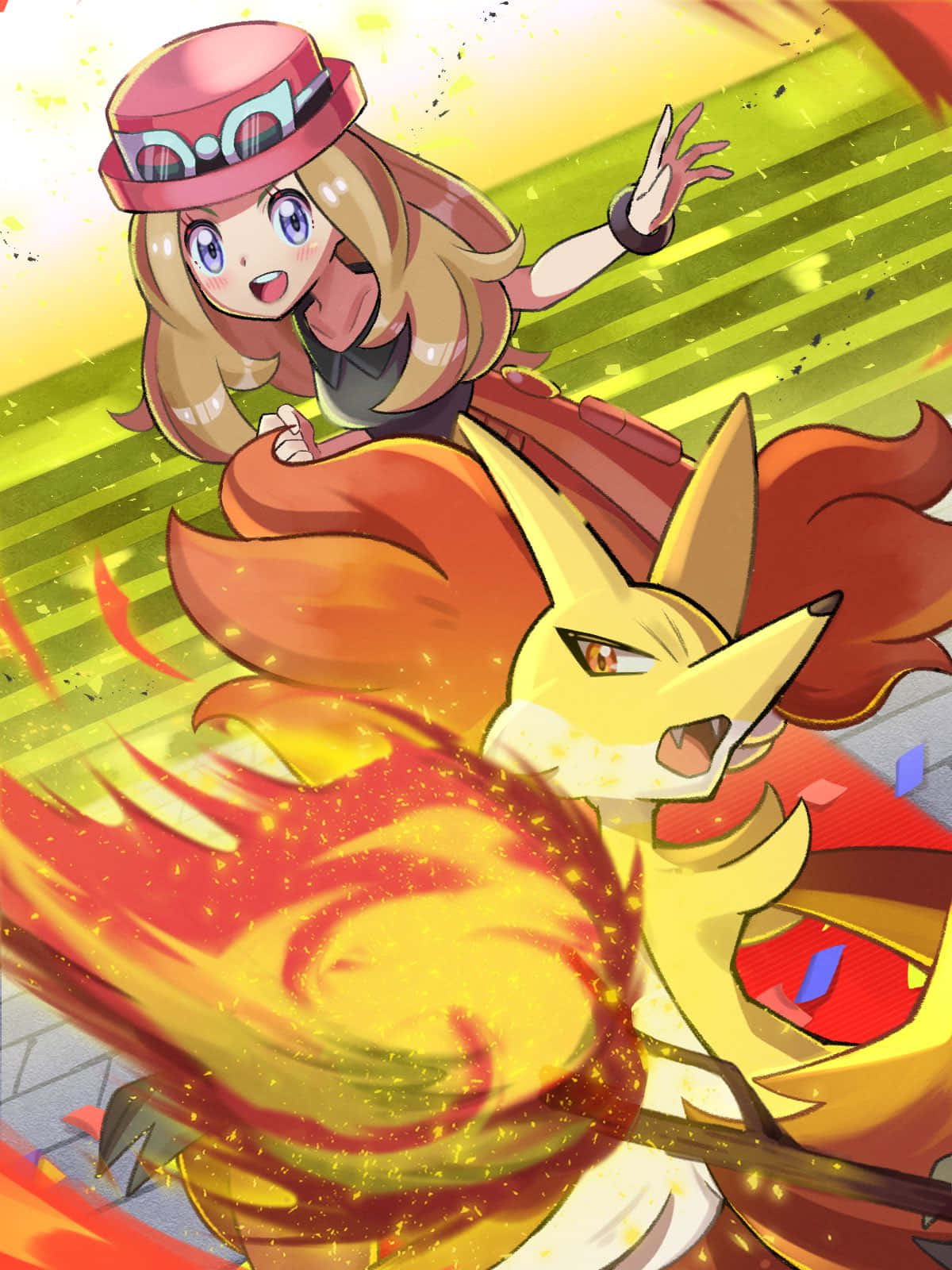 Delphoxand Trainer Battle Ready Wallpaper