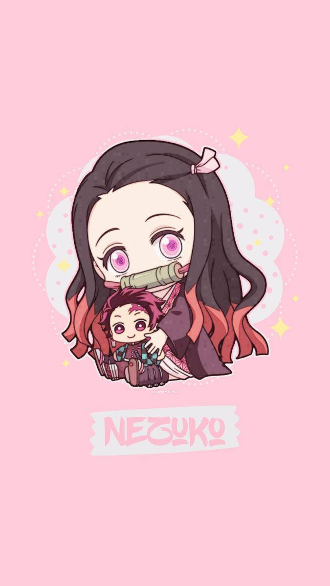 Demon Slayer Chibi Nezuko And Tanjiro Wallpaper