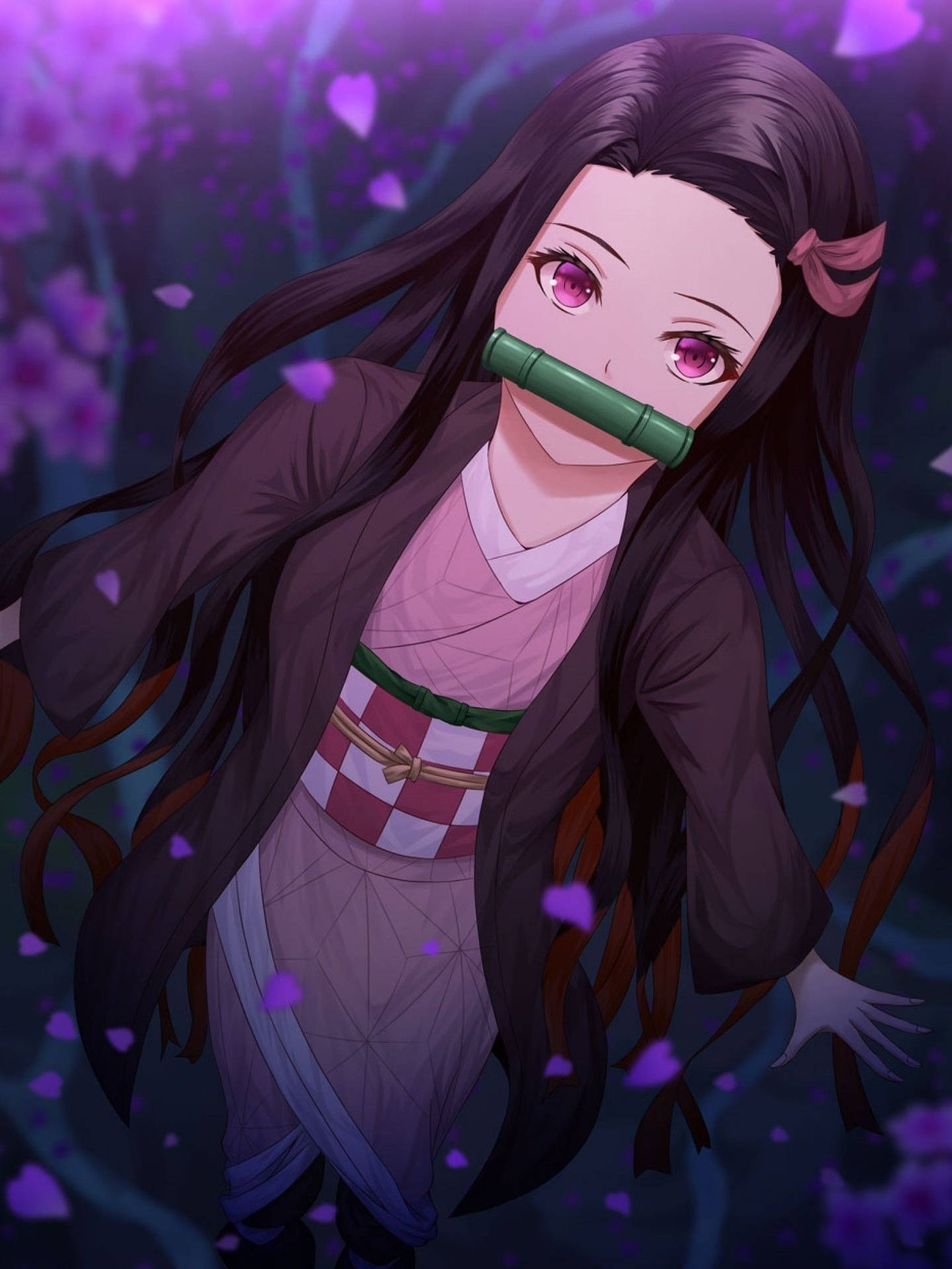 Download free Demon Slayer Nezuko Cute Outfit Wallpaper - MrWallpaper.com