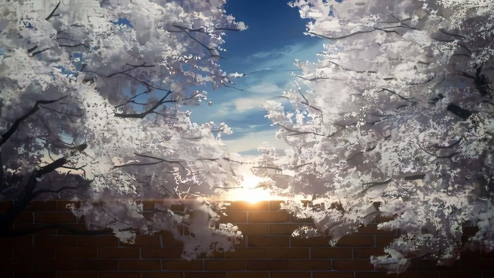 Demon Slayer Scenery Winter Forest Trees Wallpaper