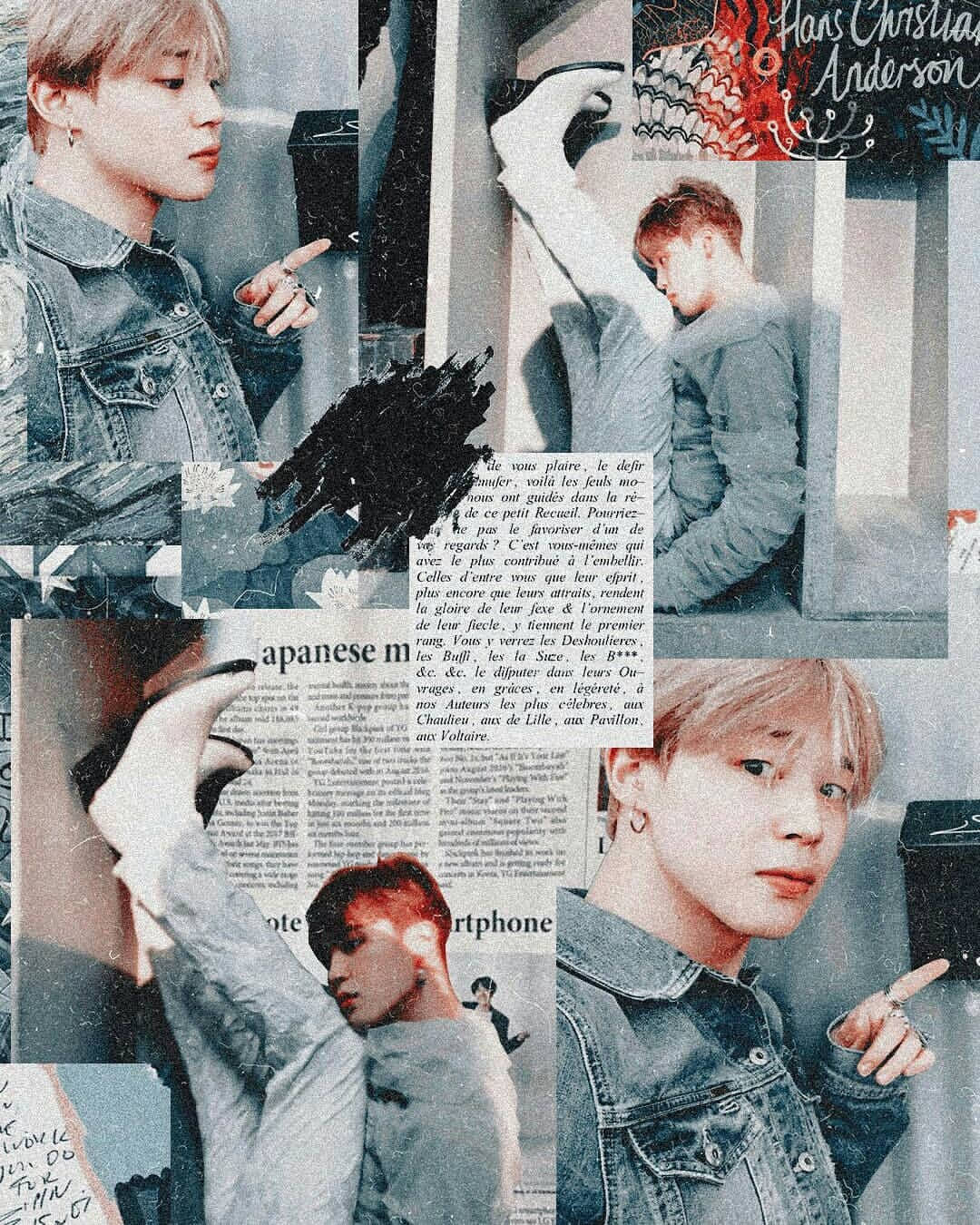 Denim Jimin Aesthetic Collage Wallpaper