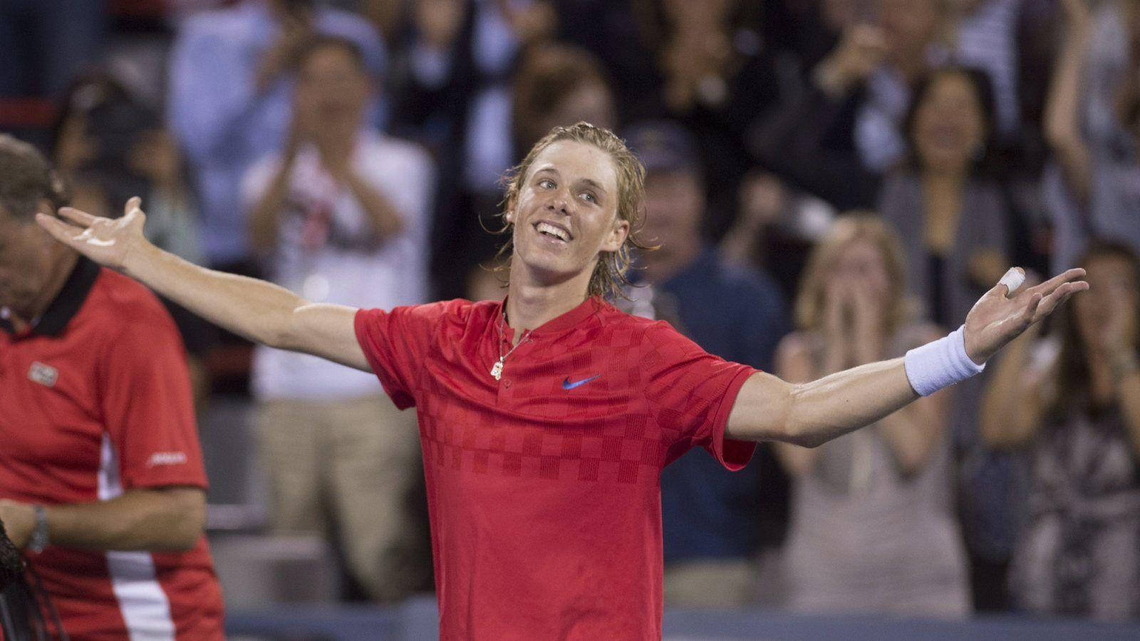 Denis Shapovalov Celebrating Proudly Wallpaper