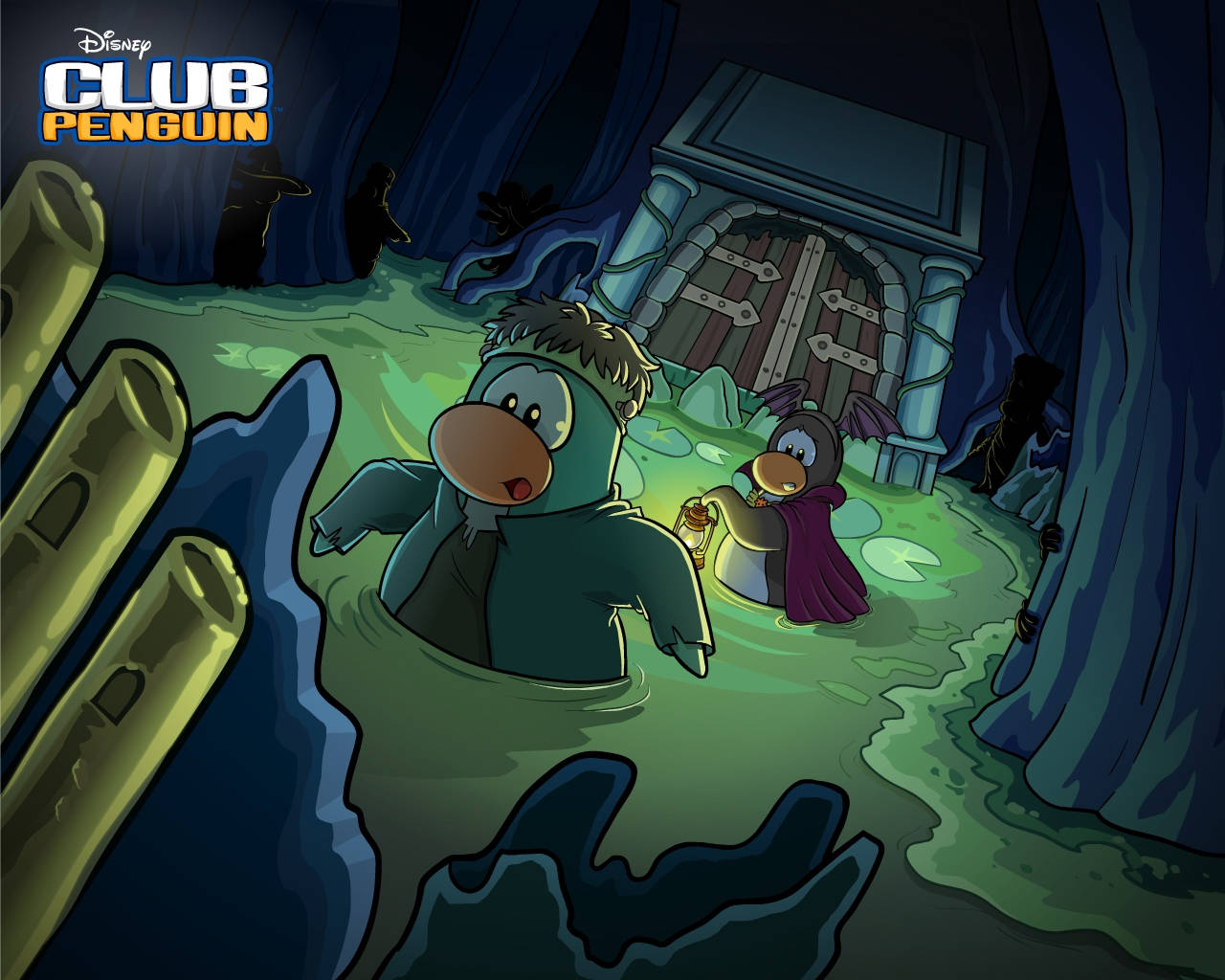 Depiction Of Club Penguin In Cave Wallpaper