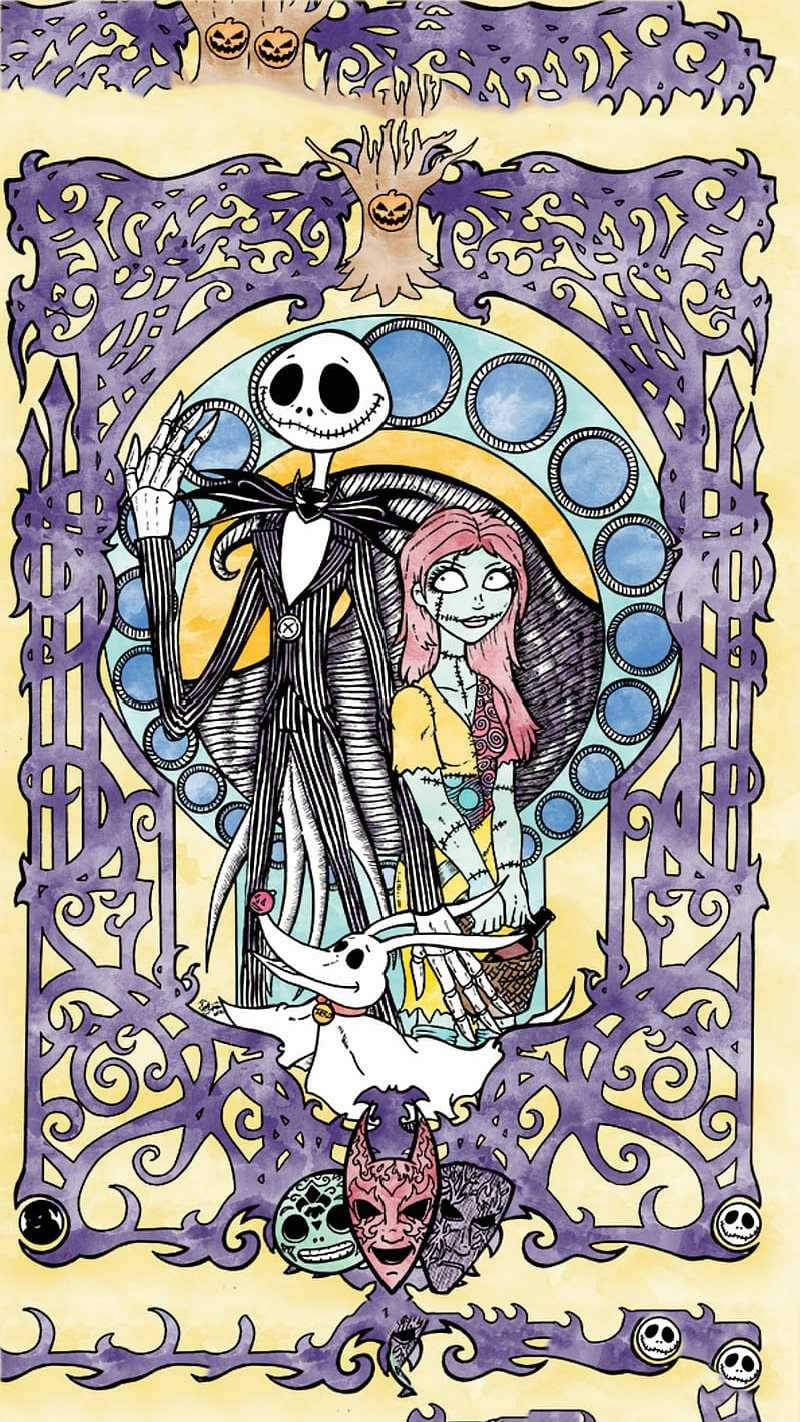 Detailed Art Of The Nightmare Before Christmas Wallpaper
