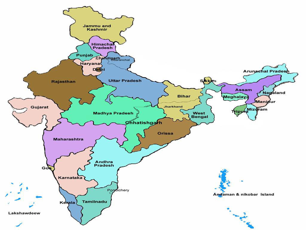 Detailed District Divisions Of India Map Wallpaper
