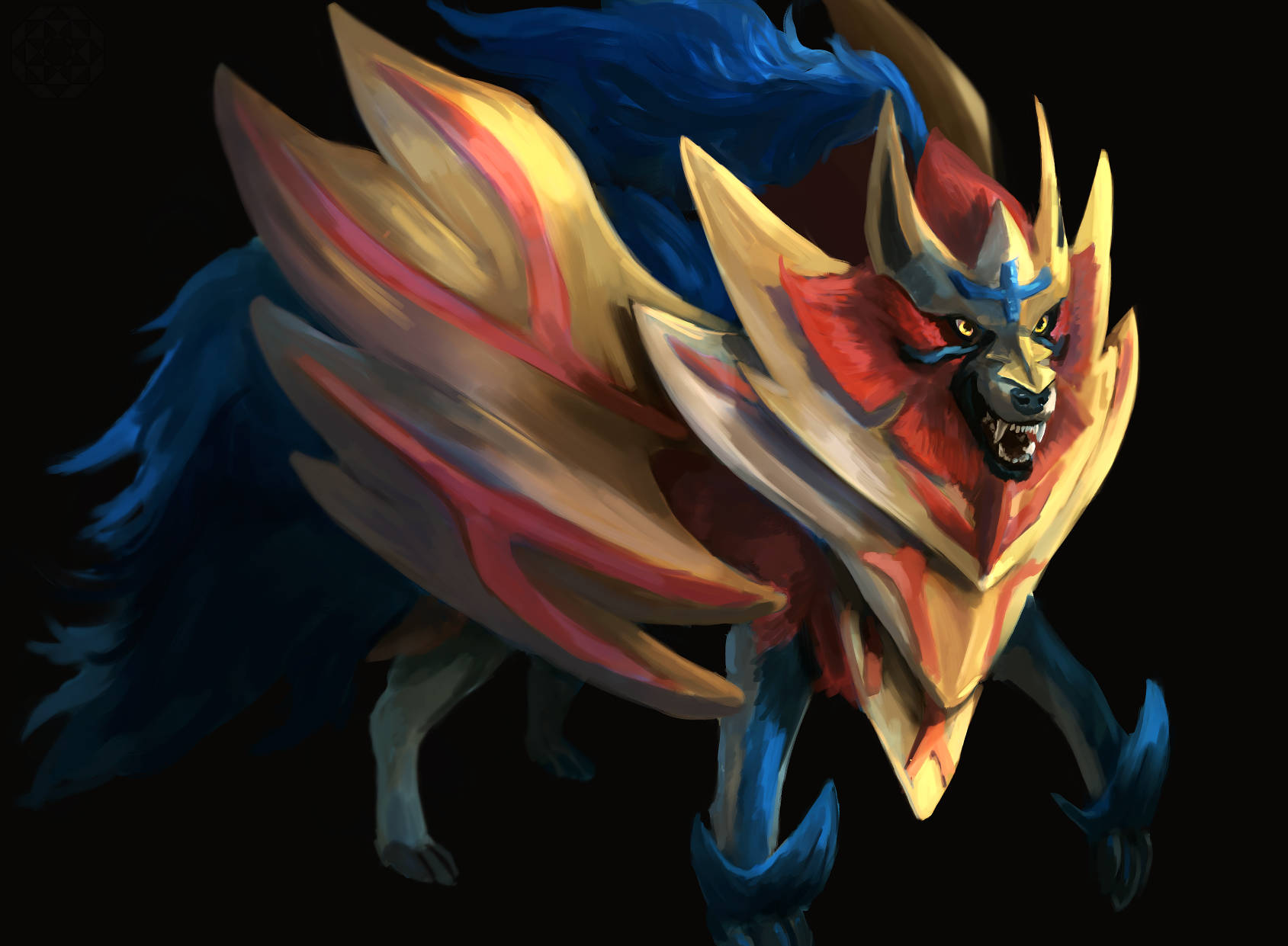 Detailed Zamazenta Painting Wallpaper