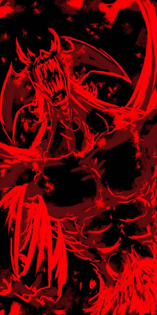 Devilman Crybaby Bright Red Lines Artwork Wallpaper
