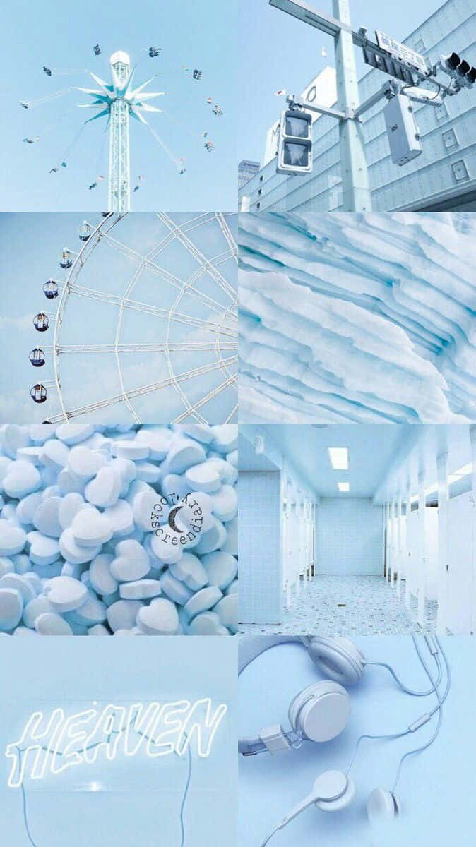 Different Shades Of Blue Come Together To Form An Engaging Collage. Wallpaper