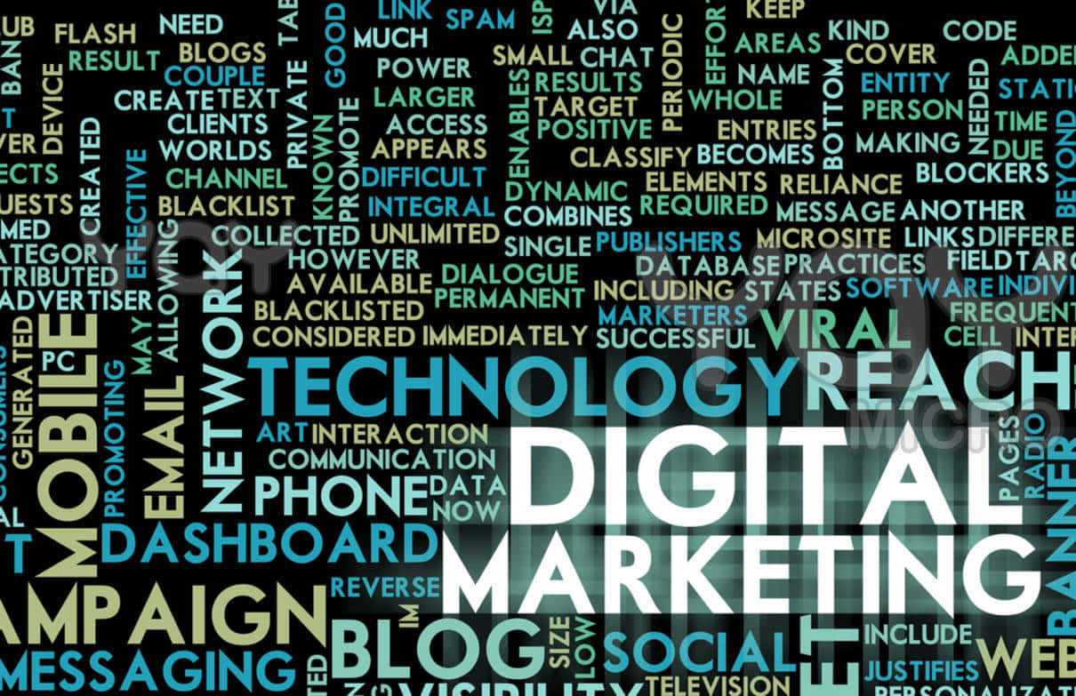 Digital Marketing Massive Word Cloud Wallpaper